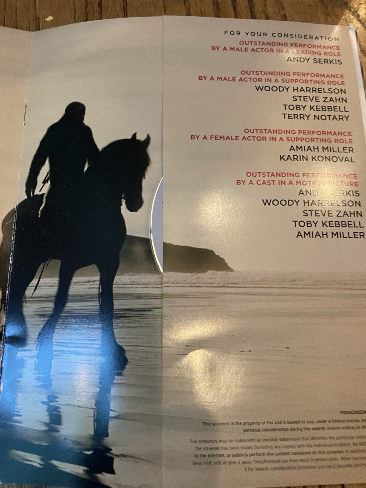 War For The Planet Of The Apes FYC Screener Deluxe DVD Promo 2017 RARE
