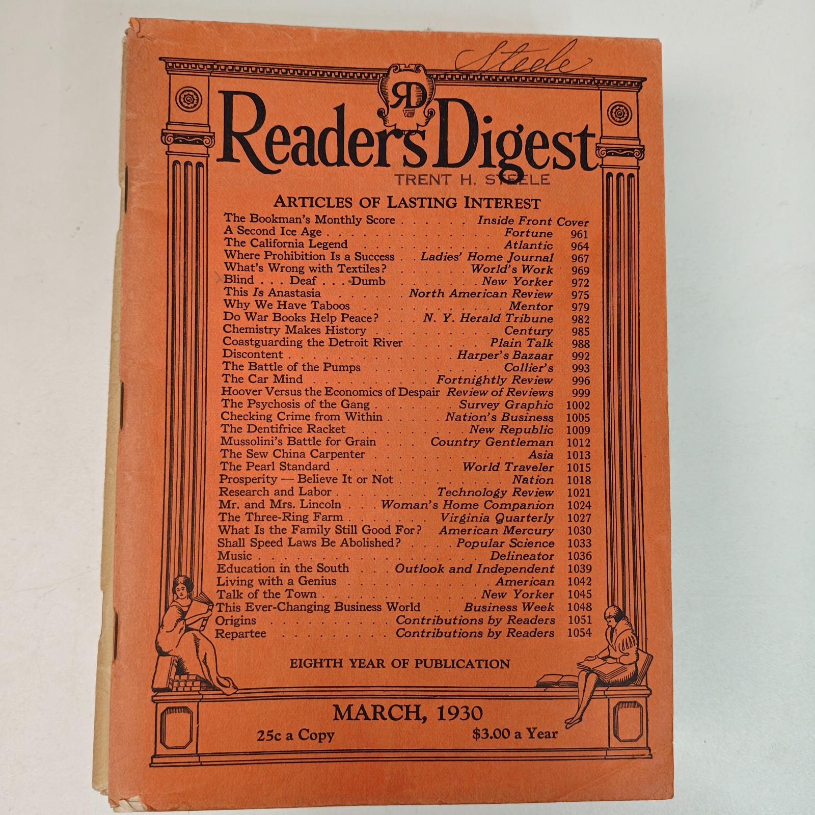 1930 Reader’s Digest Complete Annual Set 12 Issues Jan-Dec Vintage Magazines Lot