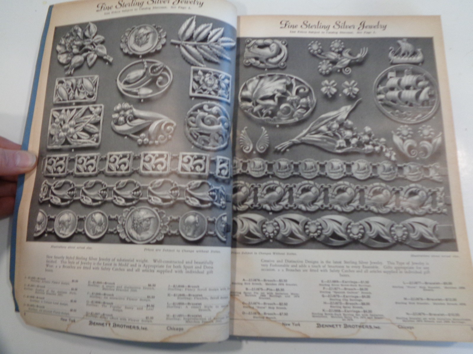 Vintage 1942 Bennett Brothers Blue Book of Quality Merchandise Catalog Jewelry