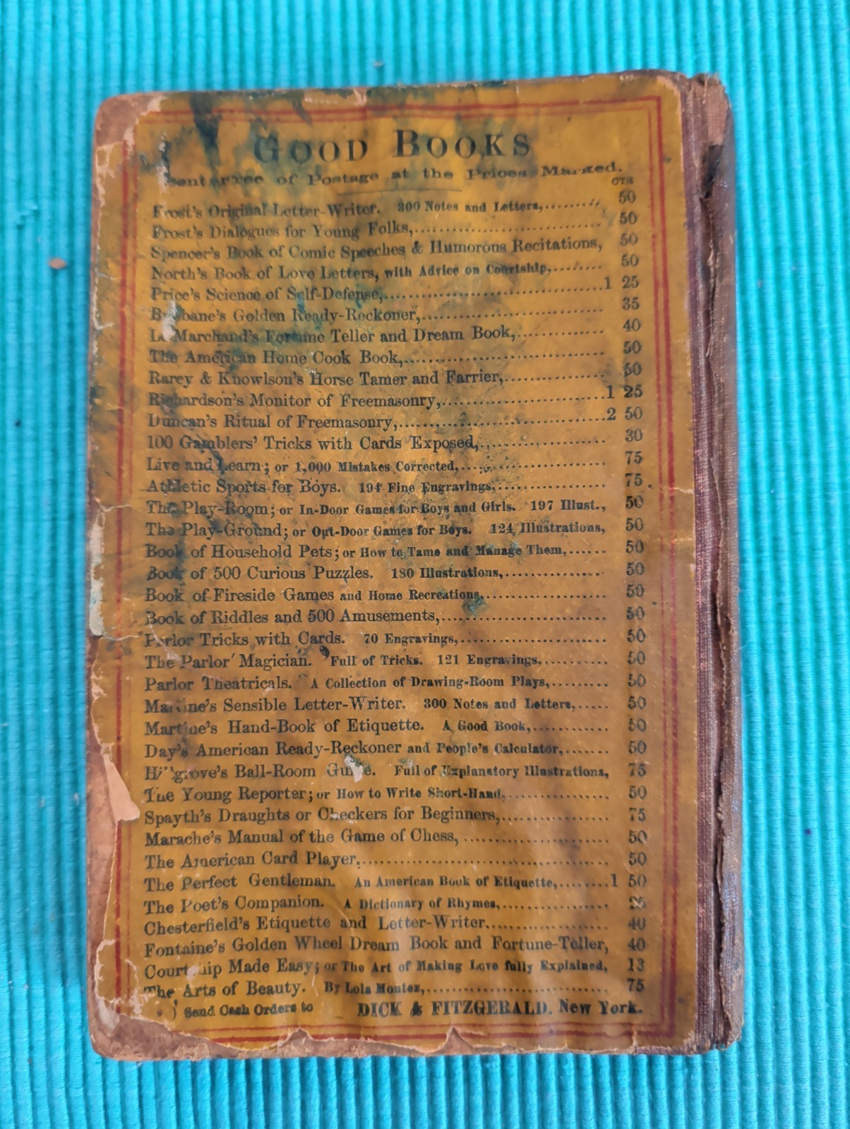 Antique 1867 North’s Book of Love Letters Courtship Marriage Ingoldsby North