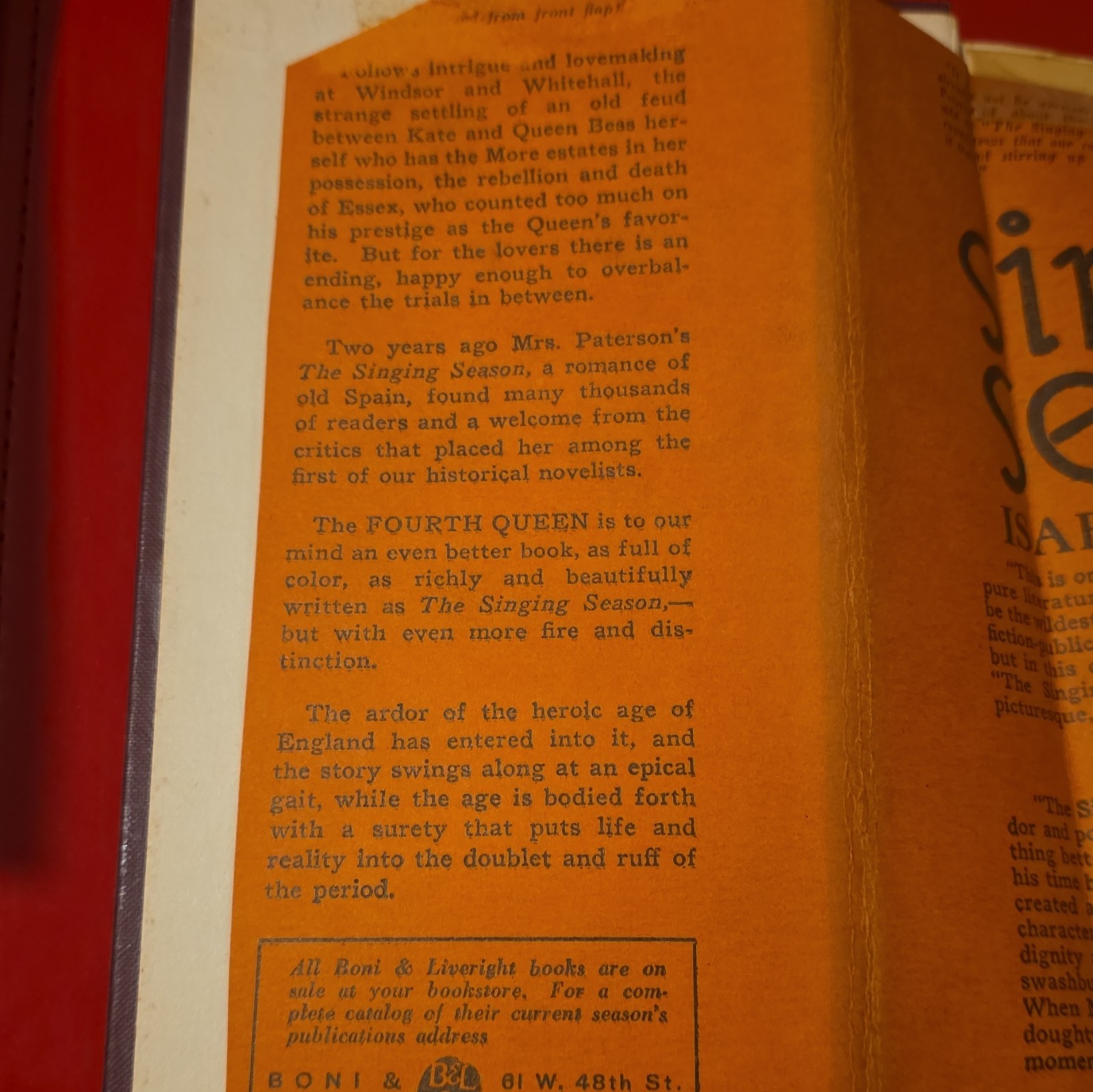 1926 The Fourth Queen Isabel Paterson 1st Ed HC w/ Original Dust Jacket Rare