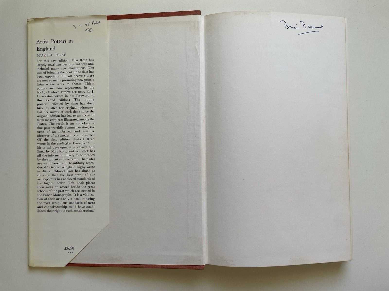 Artist Potters in England by Muriel Rose 2nd Edition 1970