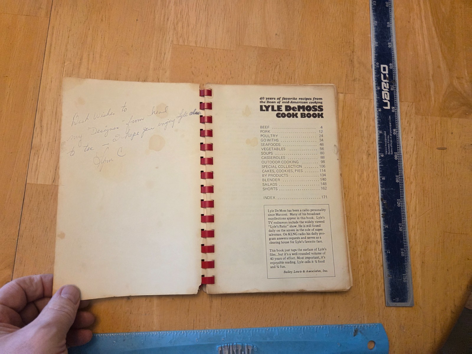 The Lyle DeMoss Cook Book – 1972 Bailey Lewis Spiral Paperback