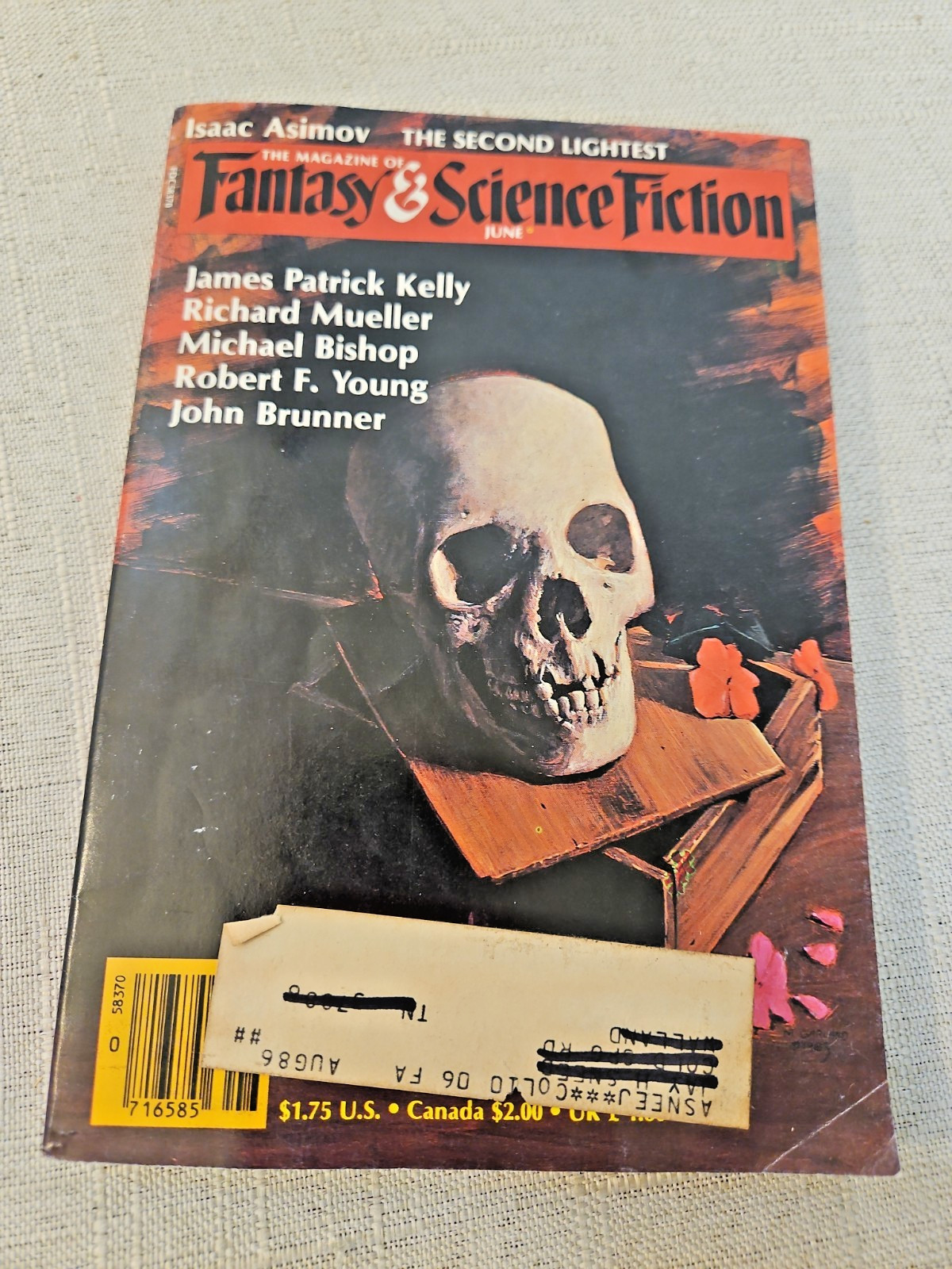 Vintage Magazine Of Fantasy And Science Fiction June & Aug 1986 Harlan Ellison