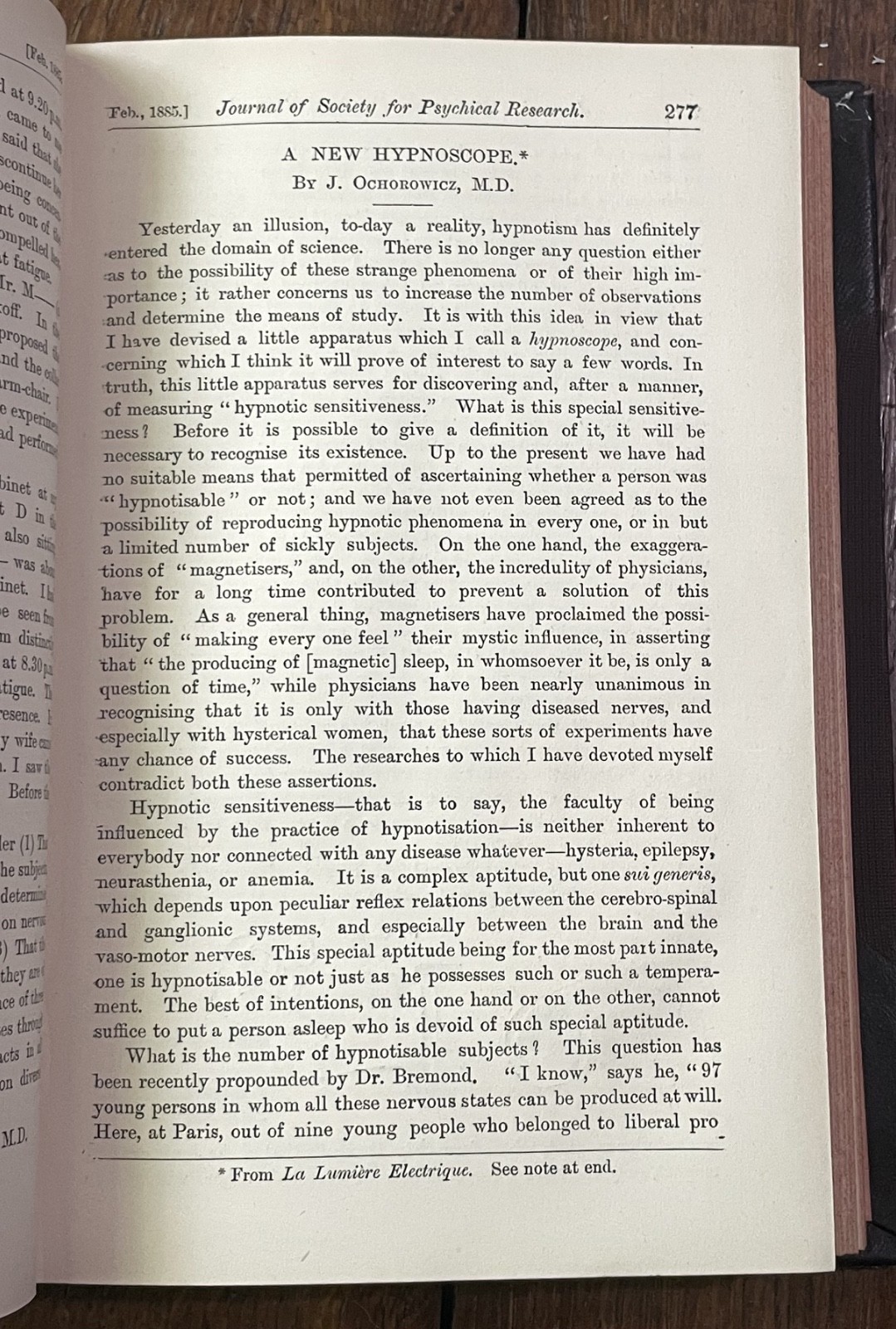 SOCIETY FOR PSYCHICAL RESEARCH – 1st 1885 – SPIRIT COMMUNICATION, APPARITIONS