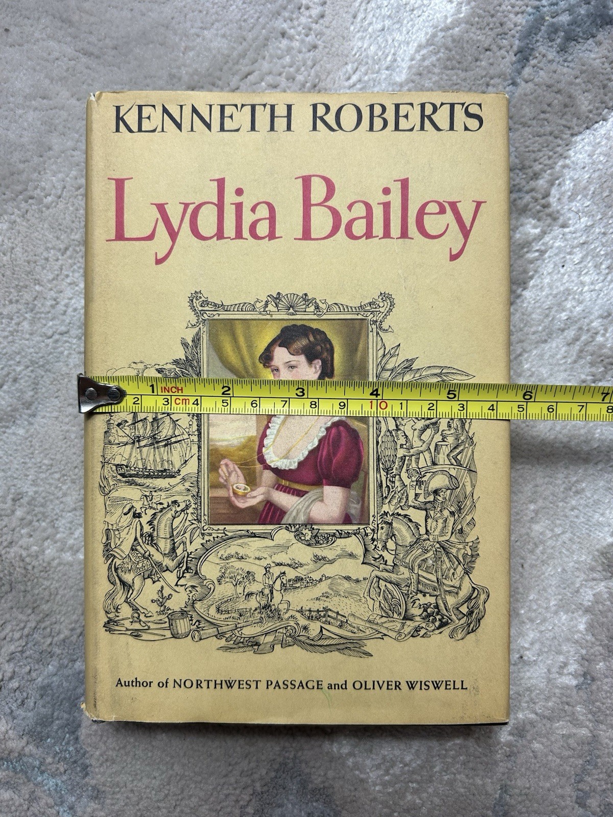 Lydia Bailey Kenneth Roberts 1956 Vintage Hardcover Book Doubleday DJ Fiction
