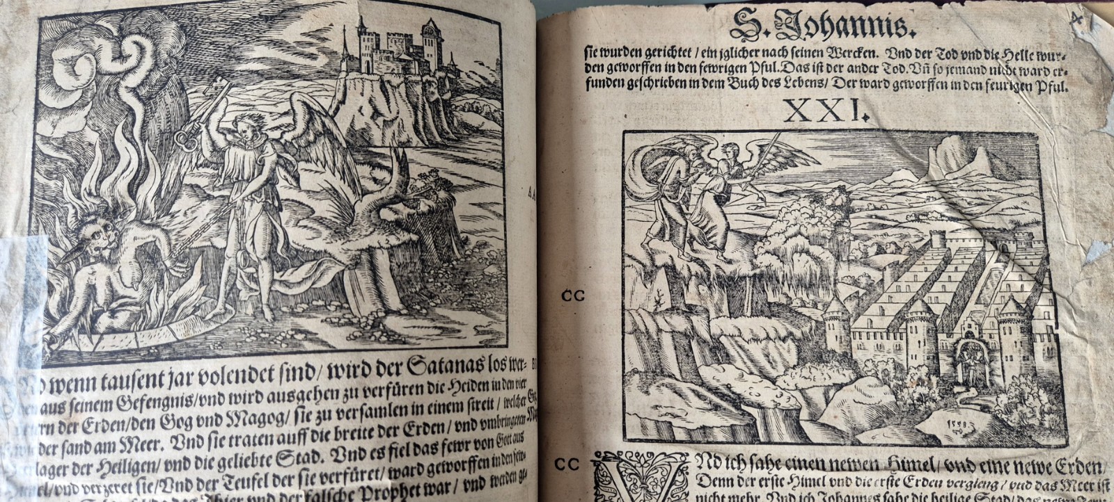 Rare 1581 Luther Bible, Wittenberg. Printed Hans Krafft, with many fine woodcuts