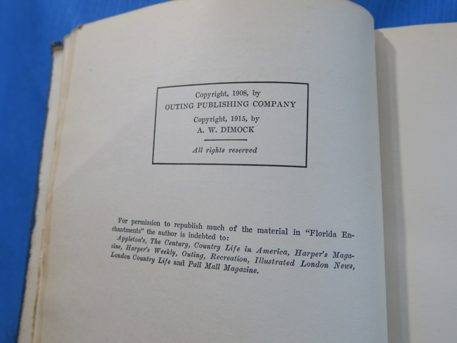 Signed Florida Enchantments, 1915 Revised Ed Photo Illus. Travel, A. W. Dimock