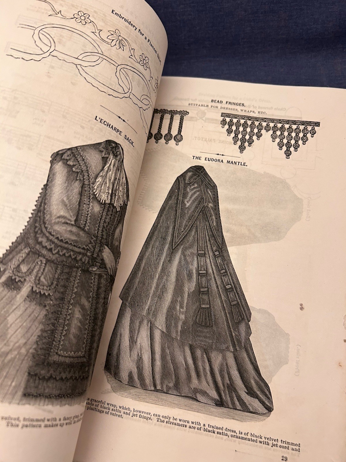 January 1868 Godey’s Lady’s Book Fashion Foldouts Color Dress Victorian Rare