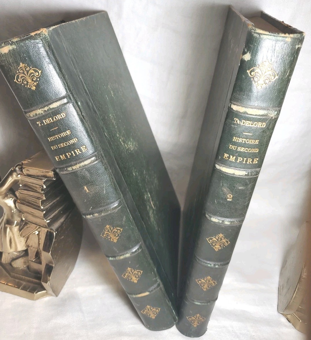 Old Leather 2 Volumes French Paris Histoire Du Second Empire / Taxile DELORD