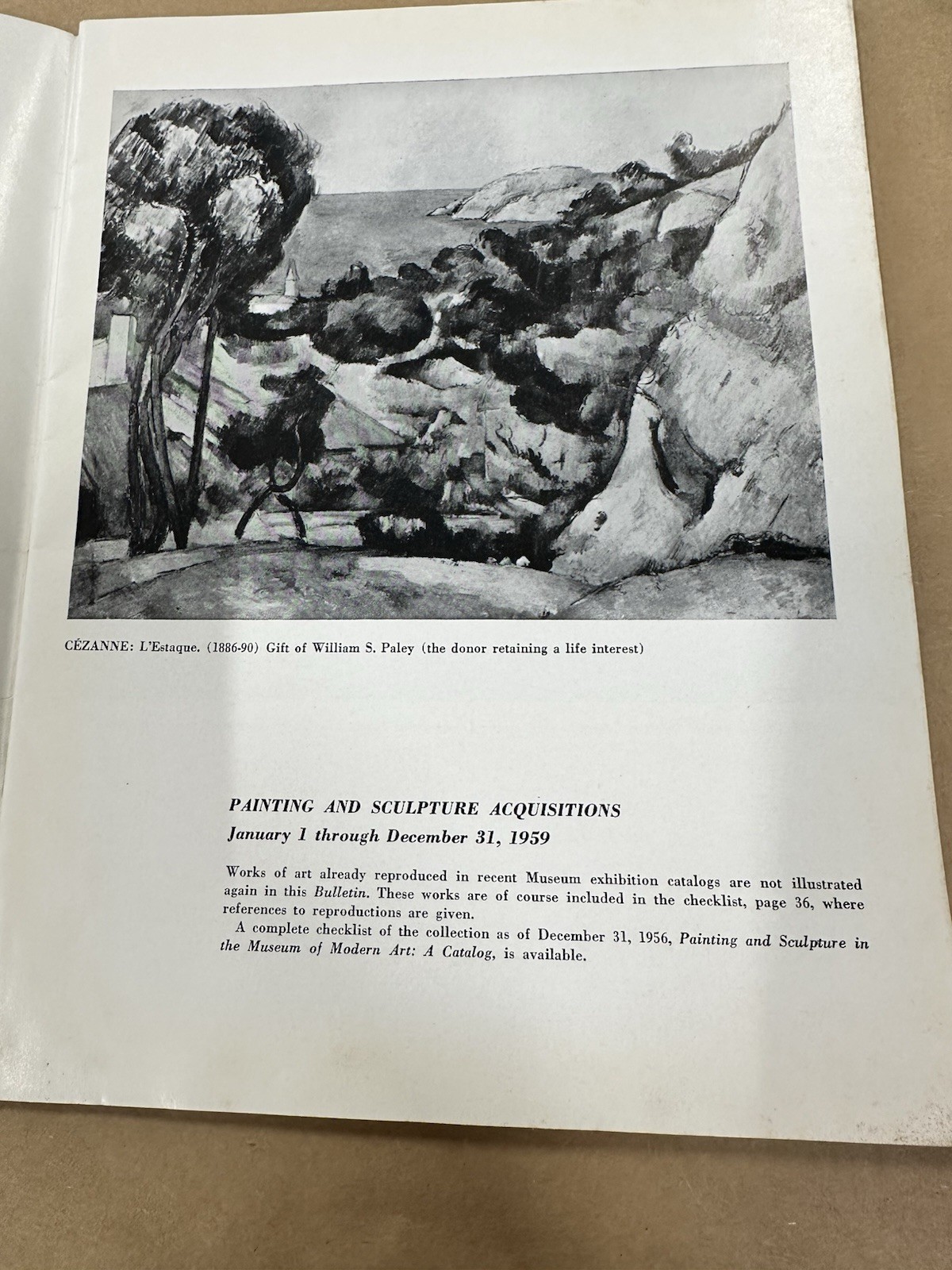 MoMA Bulletin 1960 Picasso Cézanne Monet Painting Sculpture Acquisitions