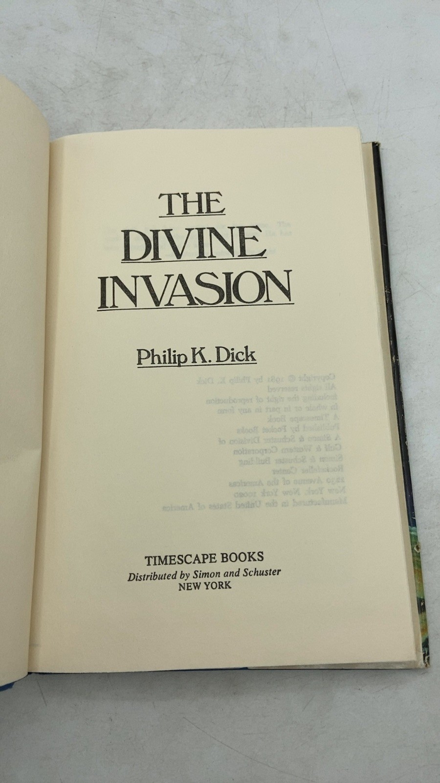 The Divine Invasion Philip K. Dick Hardcover 1981