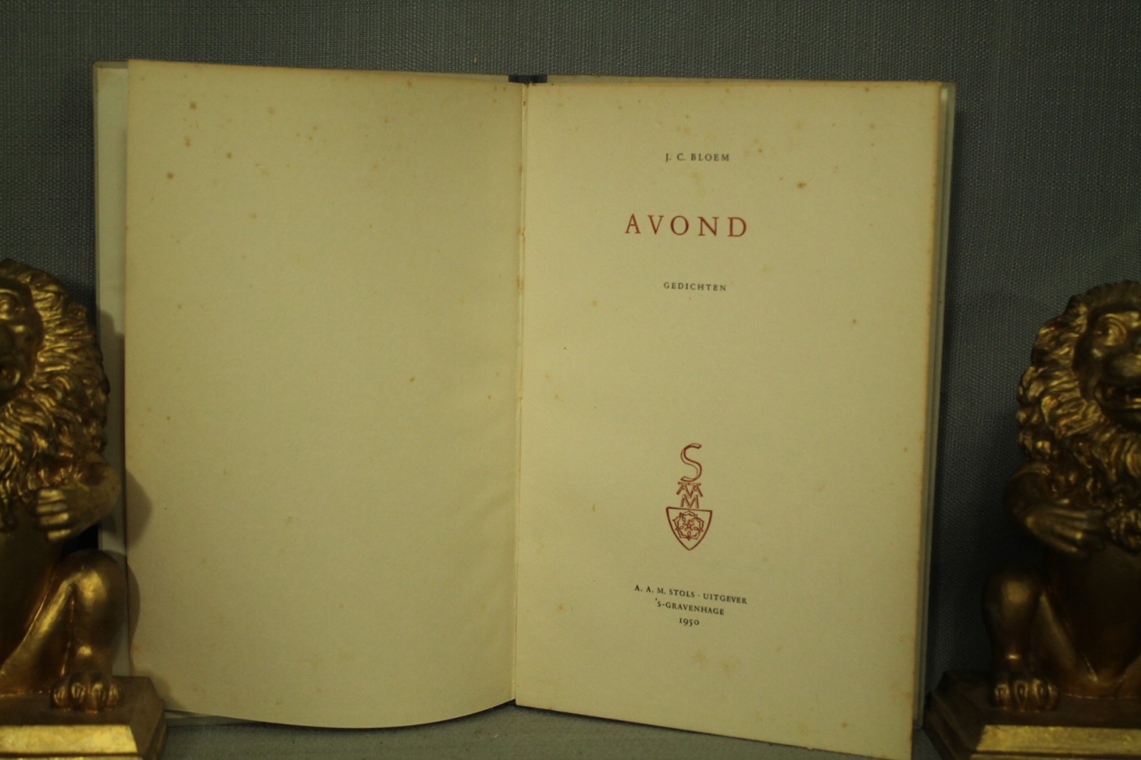 J C Bloem Avond vintage old Dutch language book Poetry