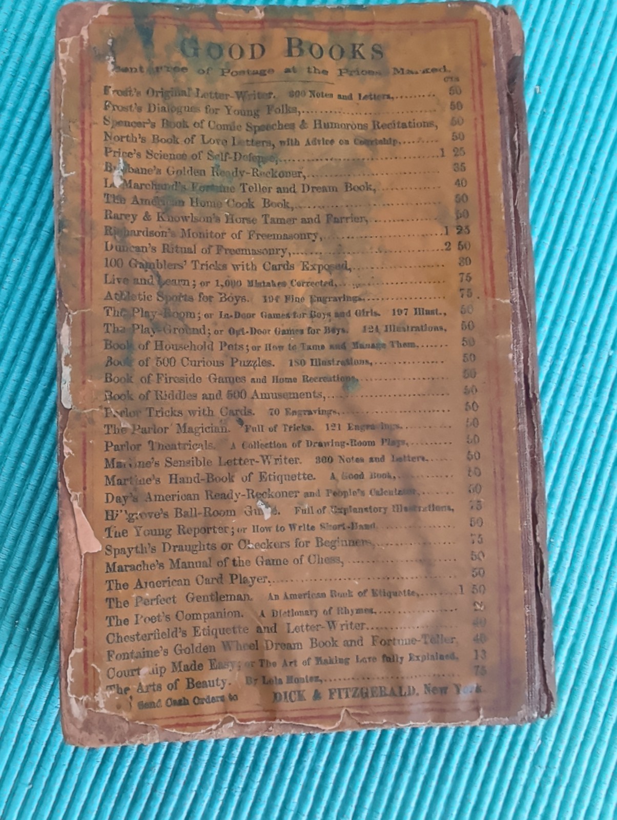 Antique 1867 North’s Book of Love Letters Courtship Marriage Ingoldsby North