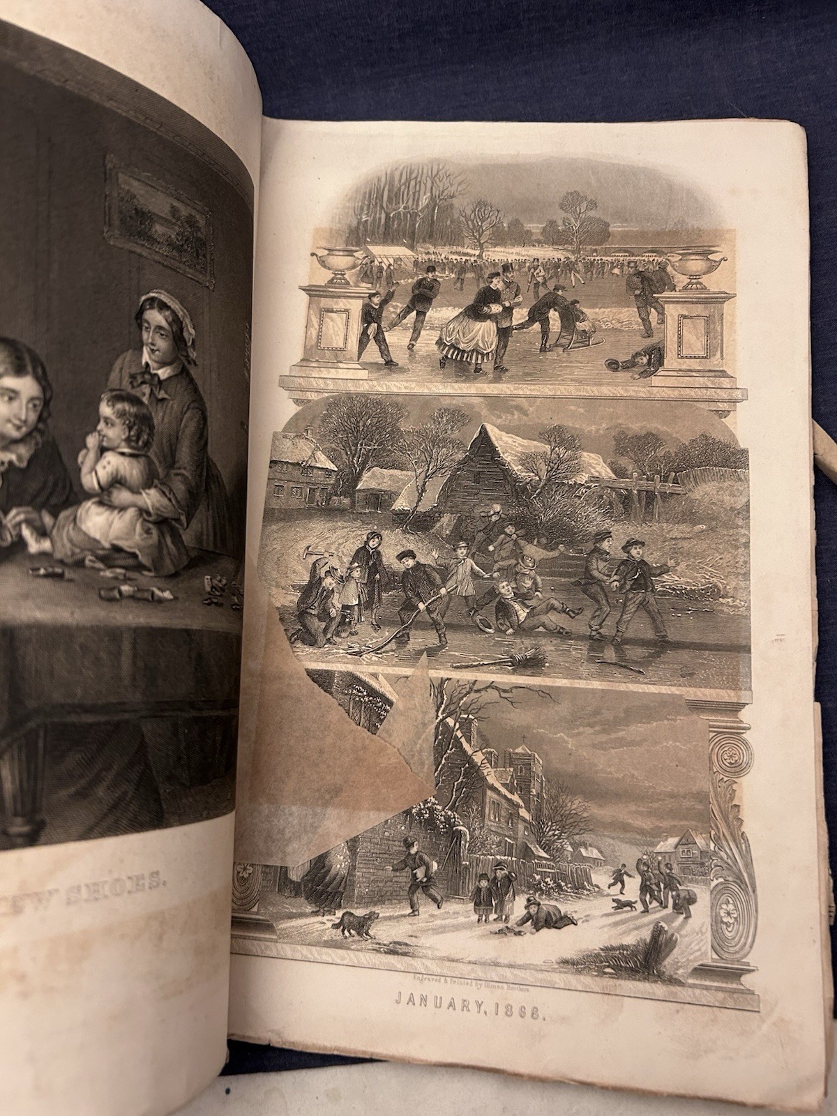 January 1868 Godey’s Lady’s Book Fashion Foldouts Color Dress Victorian Rare