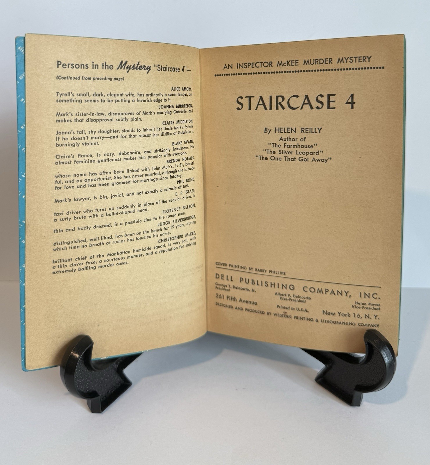 Staircase 4 Mystery by Helen Reilly Suspense Thriller Dell 1949 Mapback Book