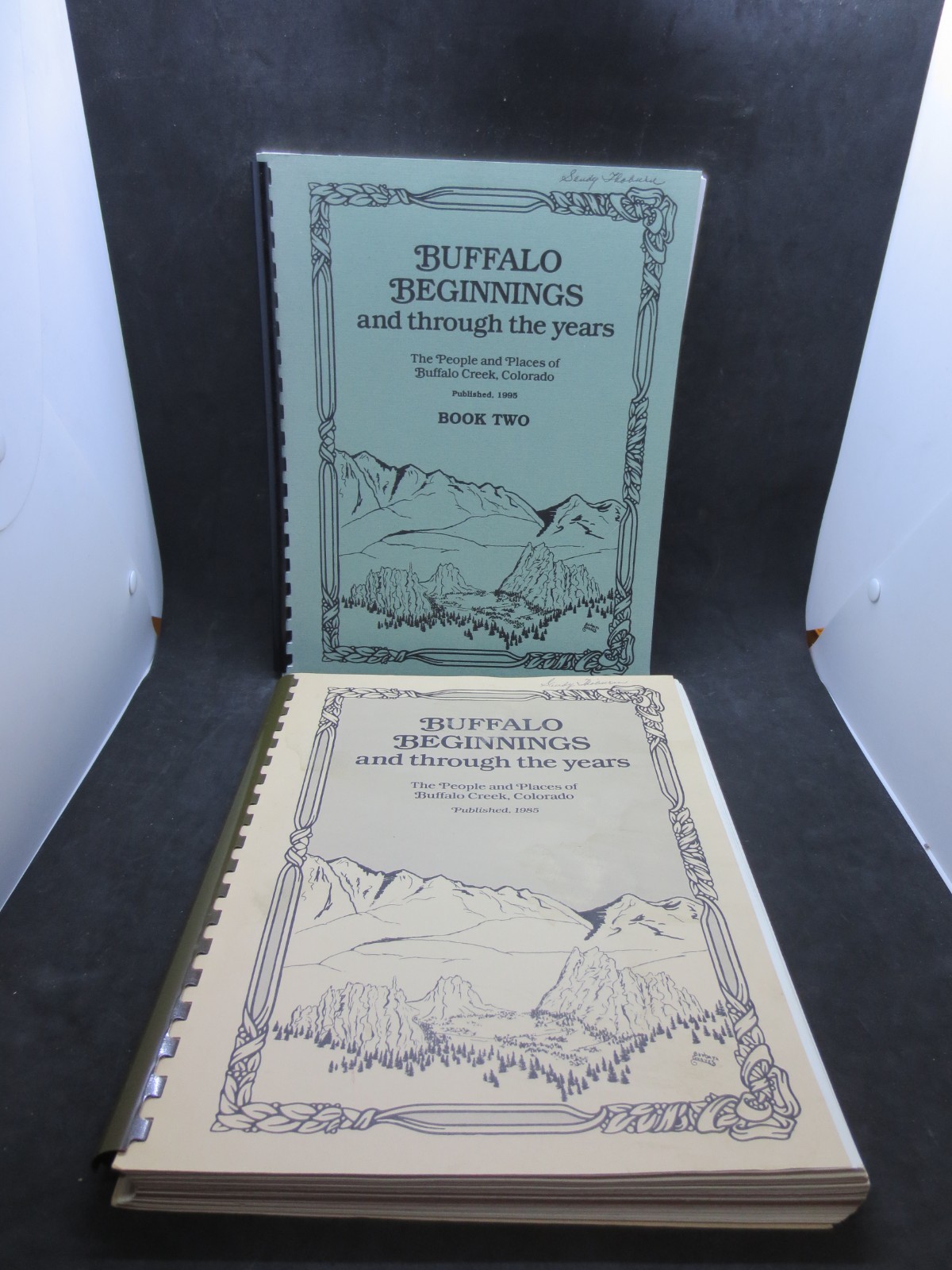 Buffalo Beginnings 1 & 2 by Dorothy Lombard 1985 Colorado History Signed Spiral