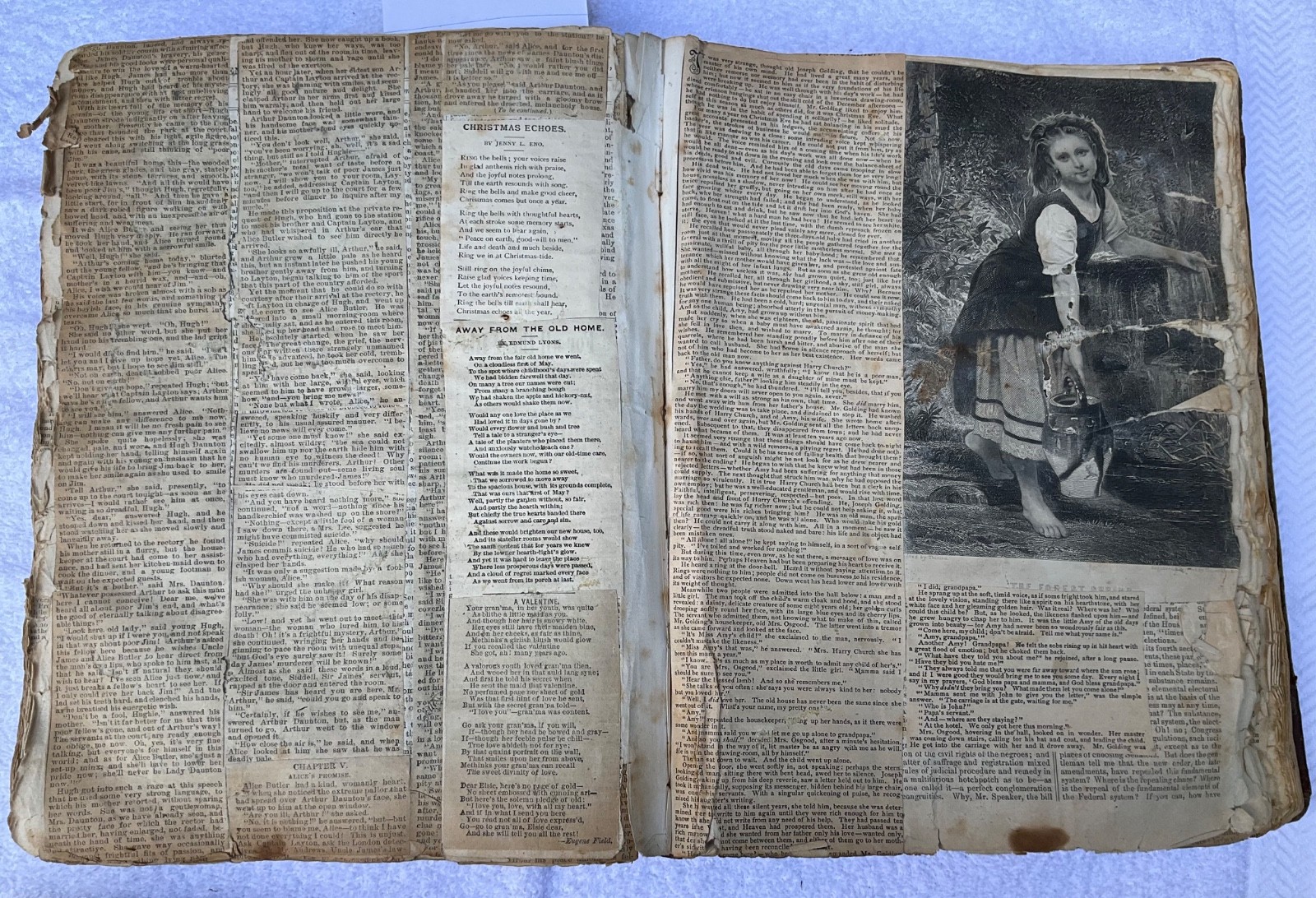Antique Vintage 1870 Law Book w 1870-1880s Subscription Stories Pasted -Altered