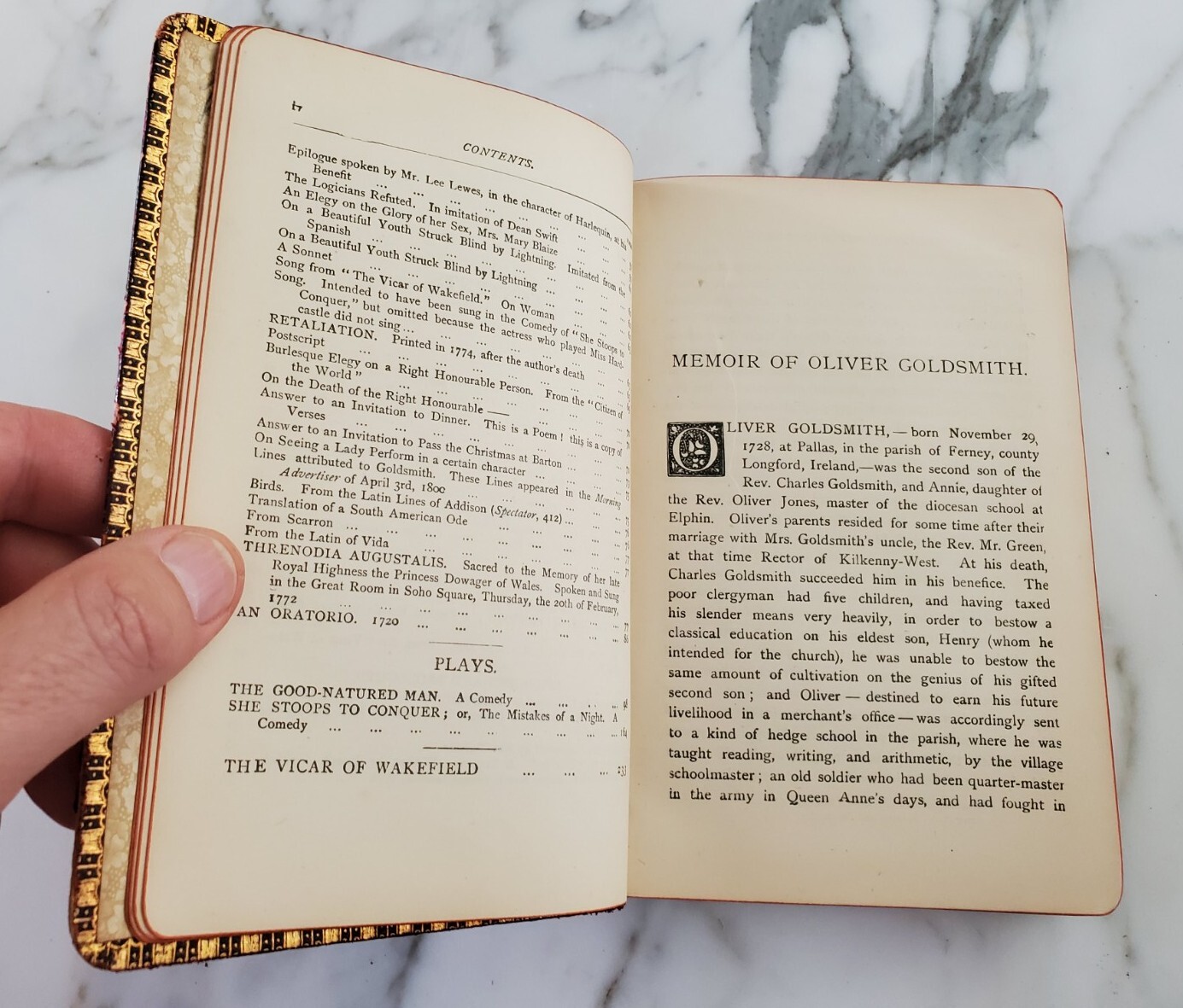 The Poems And Plays Of Oliver Goldsmith c1890’s Leather Bound Frederick Warne