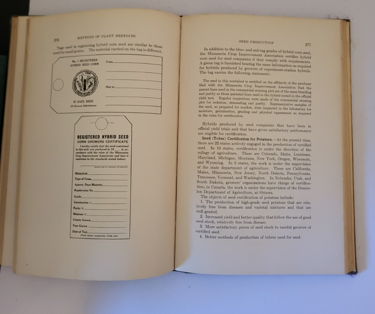 Methods of Plant Breeding by Hayes and Immer- First Edition (1942)