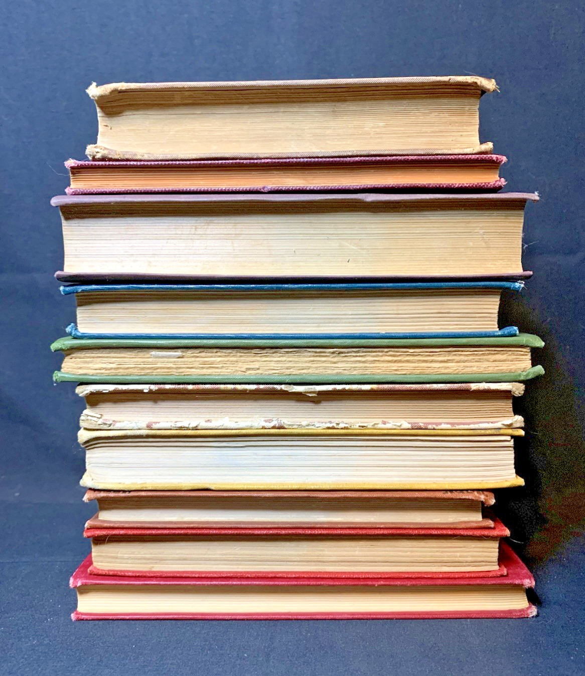 Antique Rainbow Decor Books Lot 10 Small HC Late 1800s Illustrated Stack Vintage