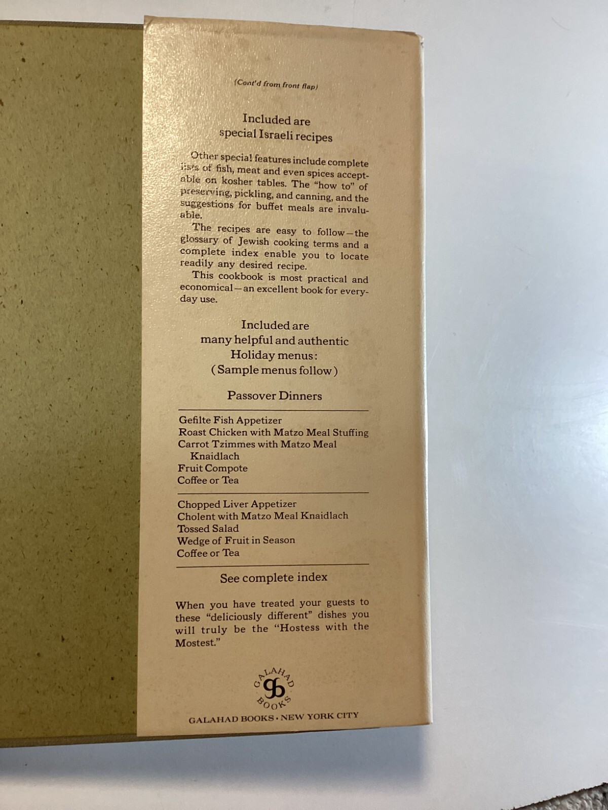 Adventures in Jewish Cooking: Momele’s Ta’am Cookbook – 1964 – Free Shipping