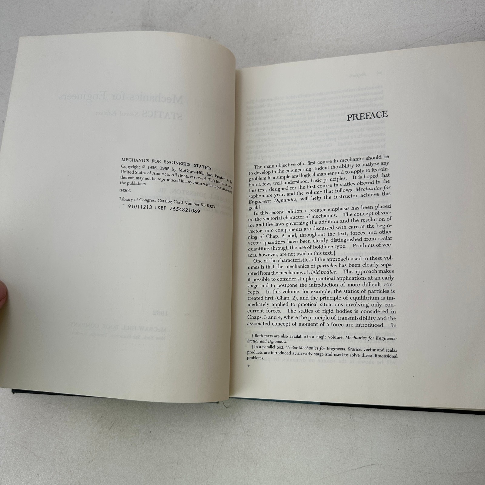 Mechanics for Engineers 2nd Edition Statics HC 1962 McGraw-Hill