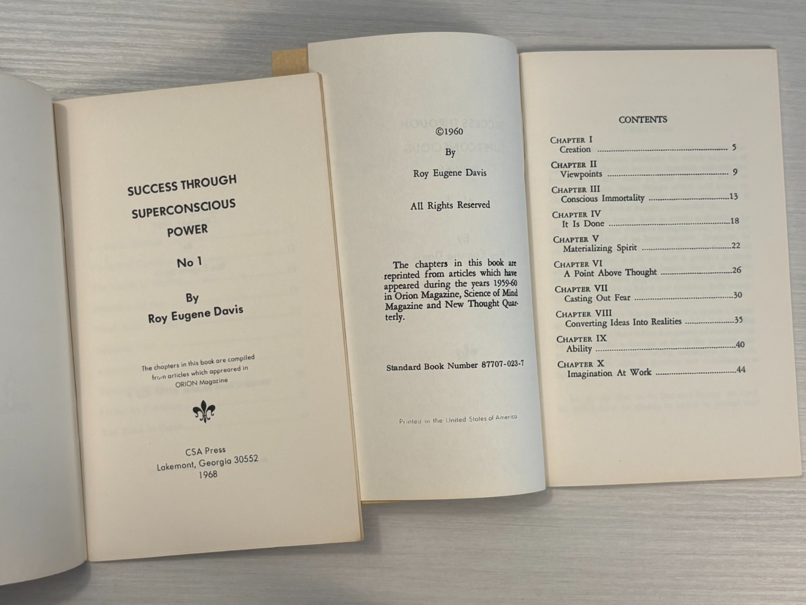 Success Through Superconscious Power 1 & 2 Roy Eugene Davis 1968 CSA Yogananda