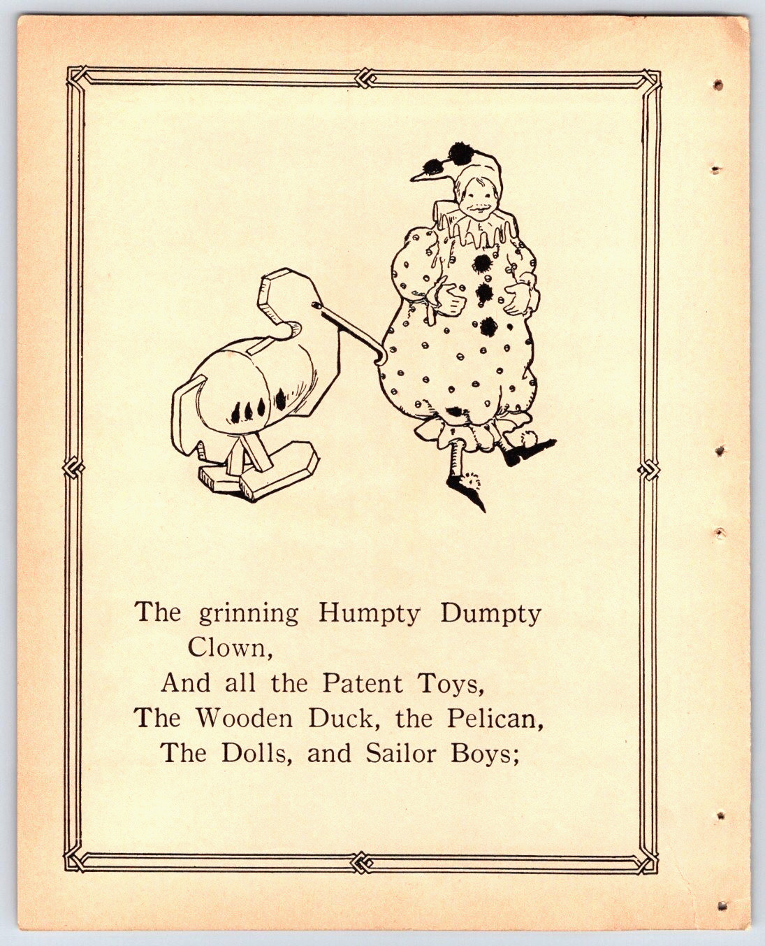 Ephemera | Original Illustrated Page From “The Runaway Toys” Circa 1934