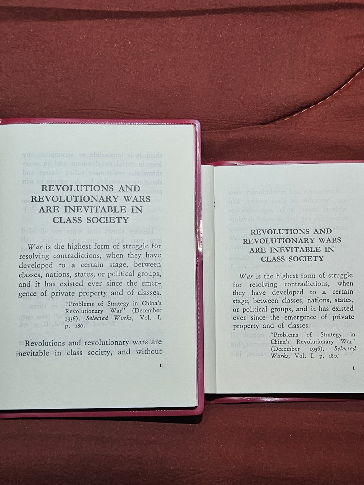 Two Red Book Versions Of The Same Book, CHAIRMAN MAO TSE-TUNG ON PEOPLE’S WAR