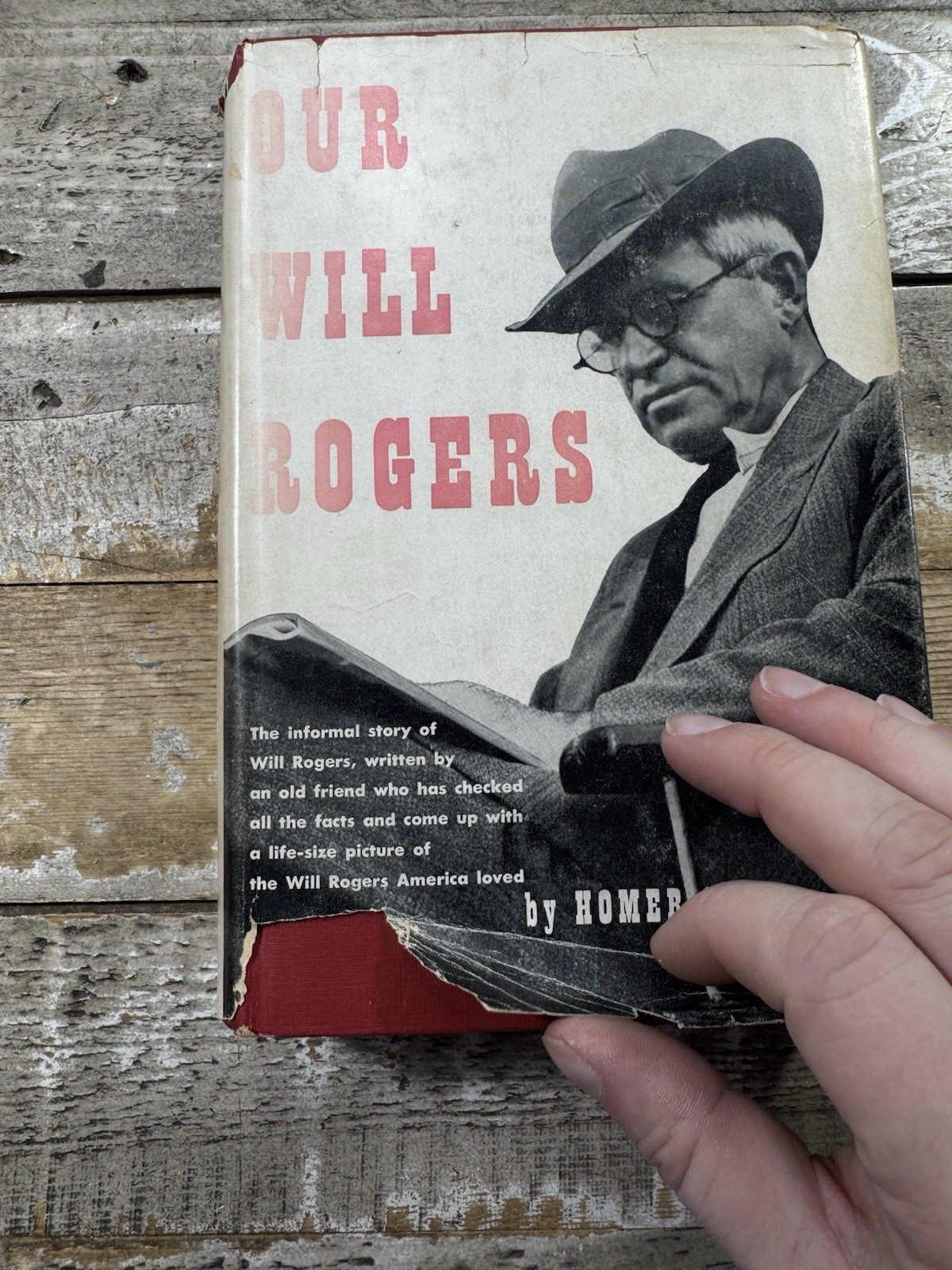 c. 1953 Antique Biography “Our Will Rogers” Dust Jacket