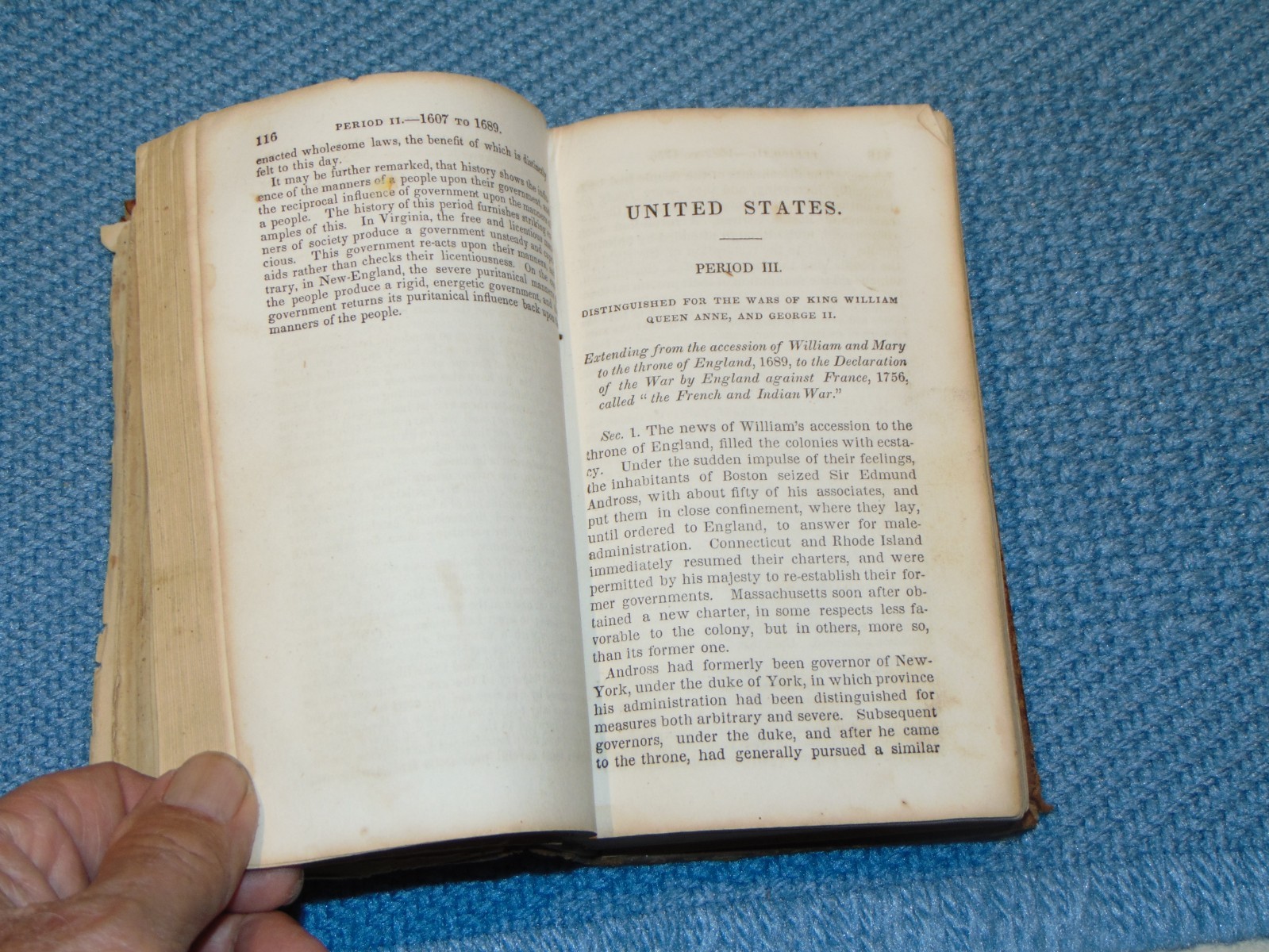 CIRCA 1830 LEATHER-ON-BOARD BOOK: “HISTORY OF THE UNITED STATES”