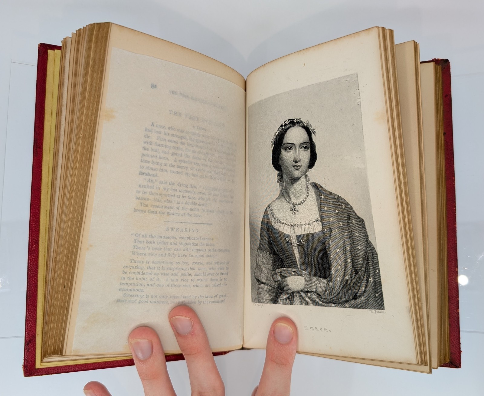 The Rosebud c. 1860s Antique Victorian Illustrated Leather Gift Book