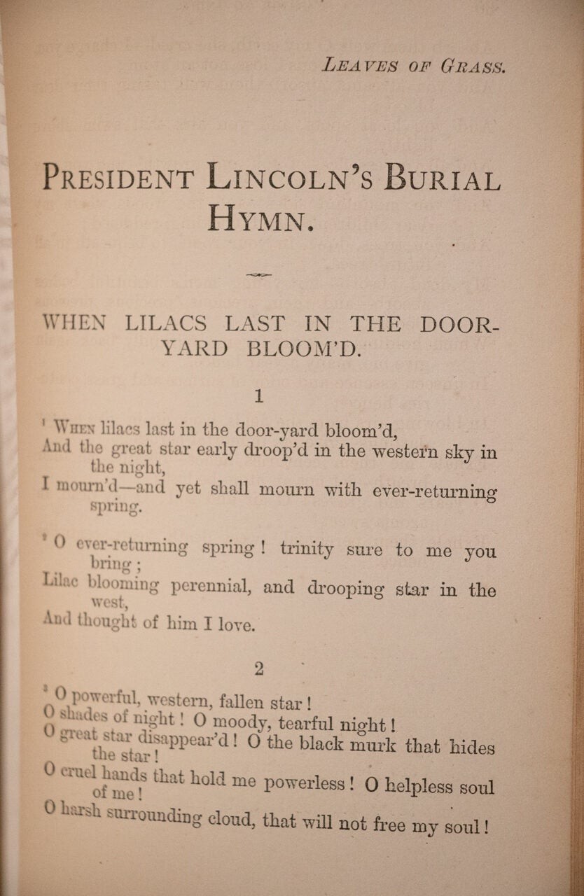 Walt Whitman / Leaves of Grass Passage To India Democratic Vistas 1871