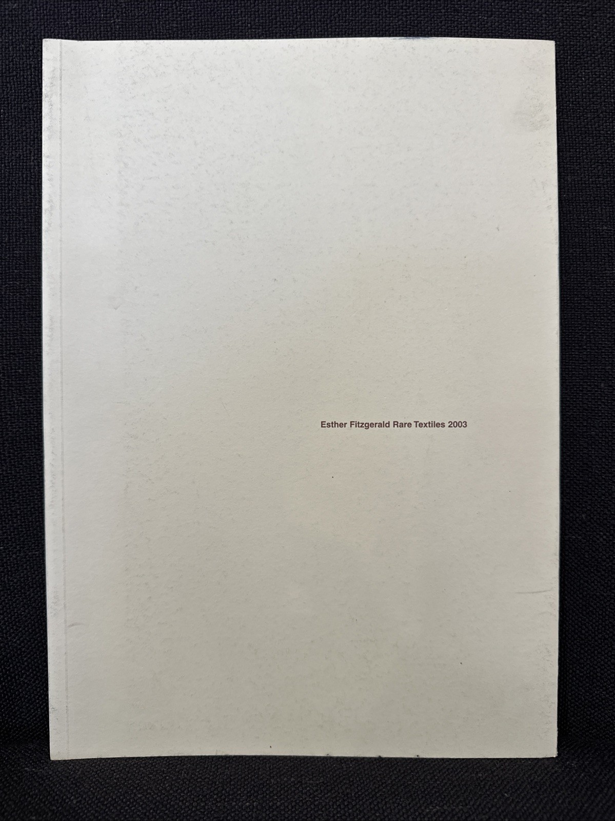 ESTHER FITZGERALD RARE TEXTILES 2003 1st Edition PB