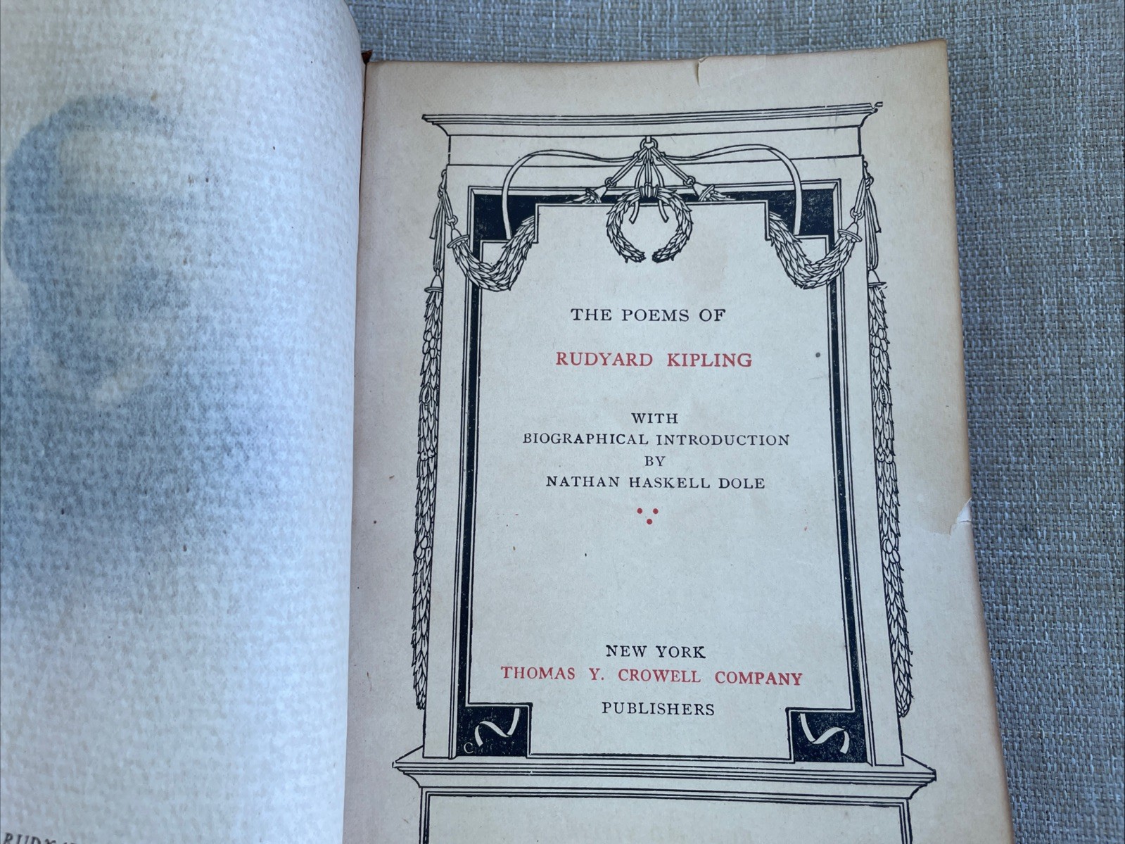 The Poems Of Rudyard Kipling 1899 Embossed Leather bound Edition Antique Book
