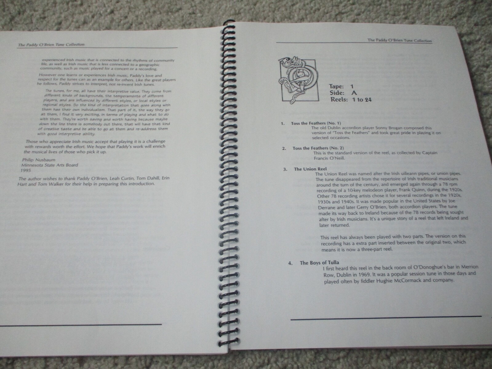 The Paddy O’Brien Tune Collection (1995, 1st Edition, Spiral Bound) – No Tapes