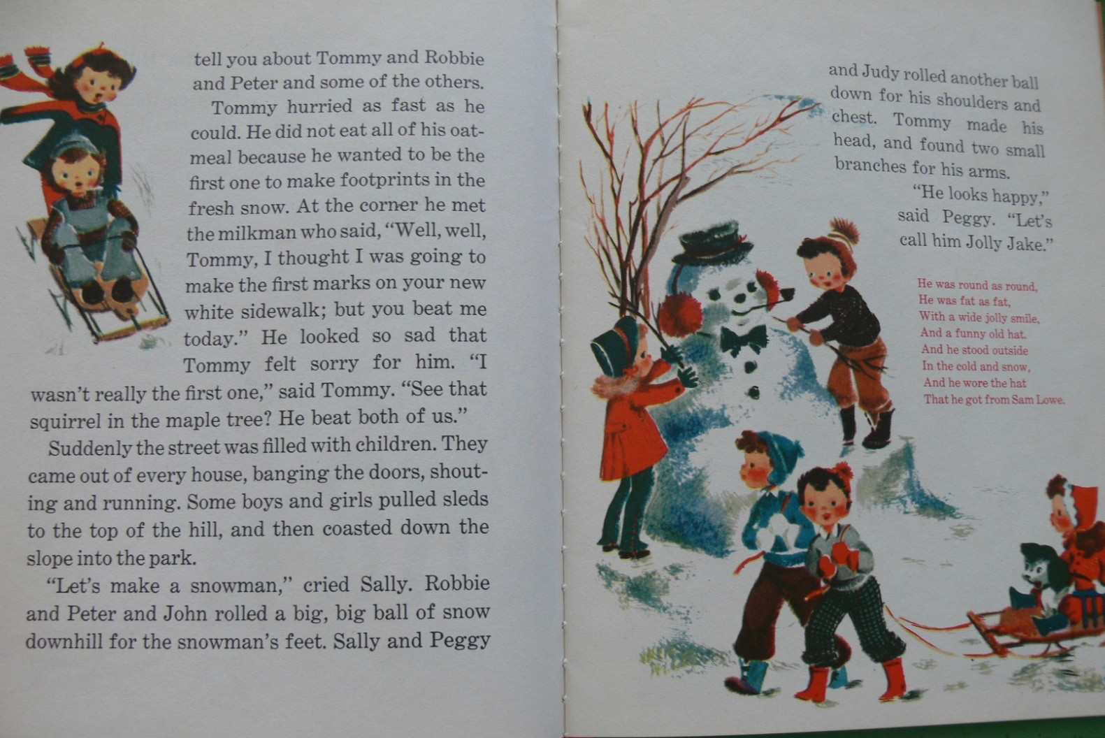 Vintage Bonnie Book ~ THE LITTLE TOWN ON THE HILL with Stand-Up Toys ~ Mint