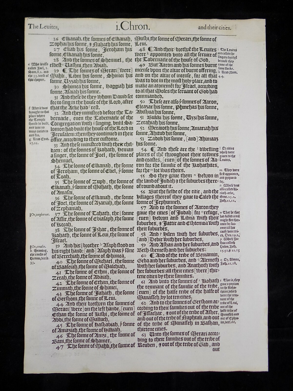 1583 Noblest Geneva Bible Folio- Book of First Chronicles- YOU PICK