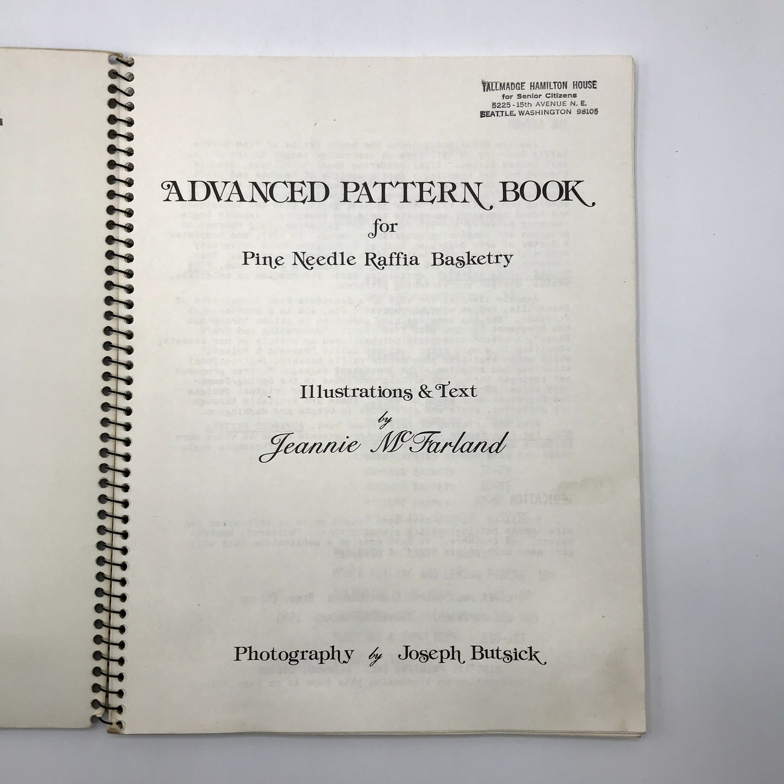 Advanced Pattern Book Illustrated Spiral Bound Paperback Jeannie McFarland 1980