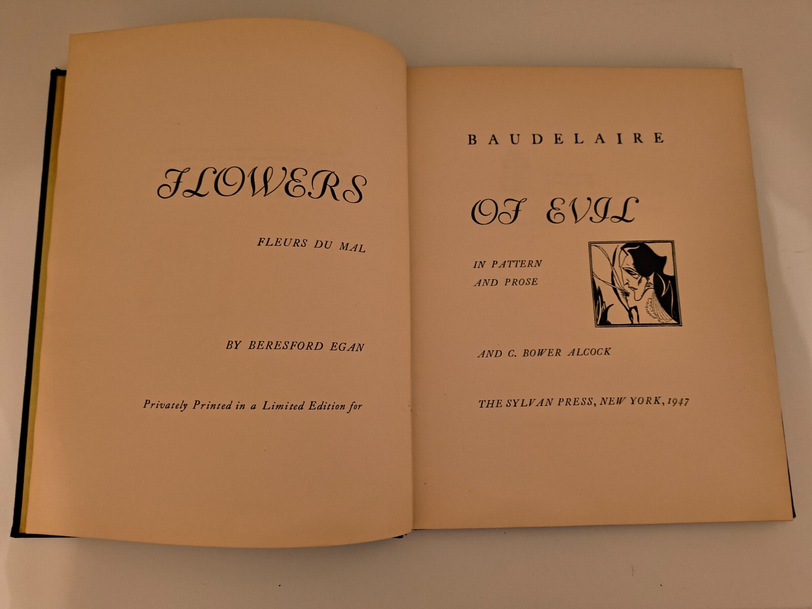 Flowers of Evil Charles Baudelaire 1947 Sylvan Press Limited Edition Dark Cover