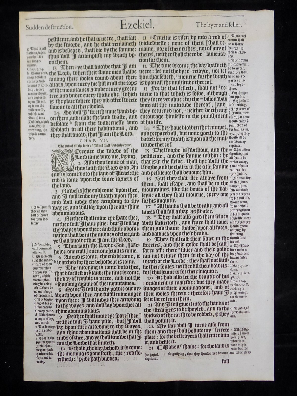 1583 Noblest Geneva Bible Folio- Book of Ezekiel- YOU PICK