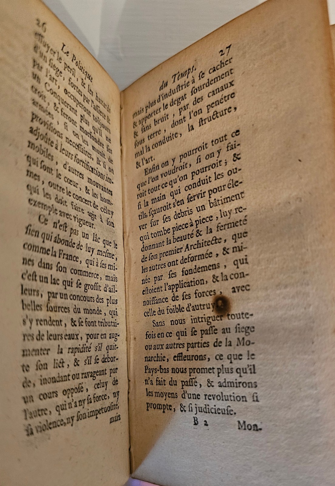1671 Le Politique du Temps France Triple League Vellum Antique French Book HC