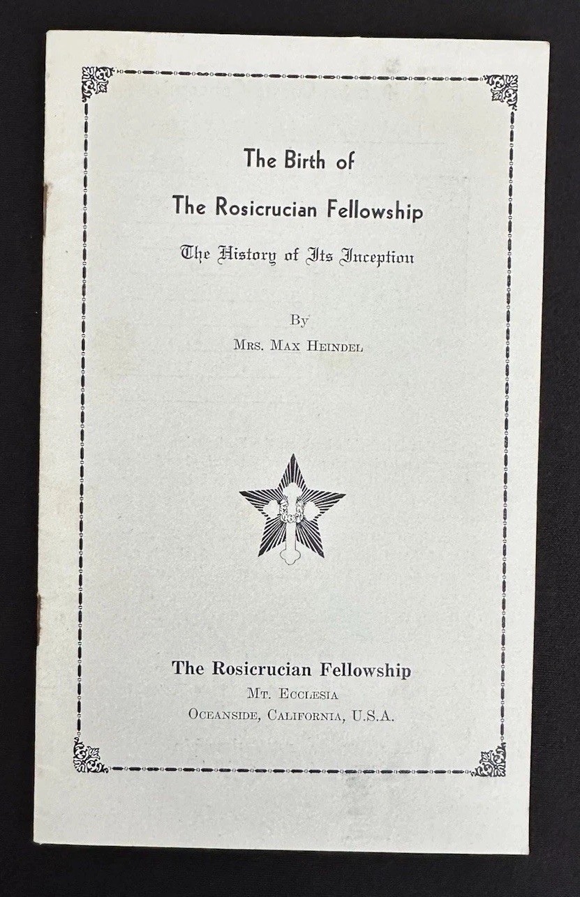 Rosicrucian Fellowship Booklet c 1930s Mrs Max Heindel Occult Esoteric Clean VG+