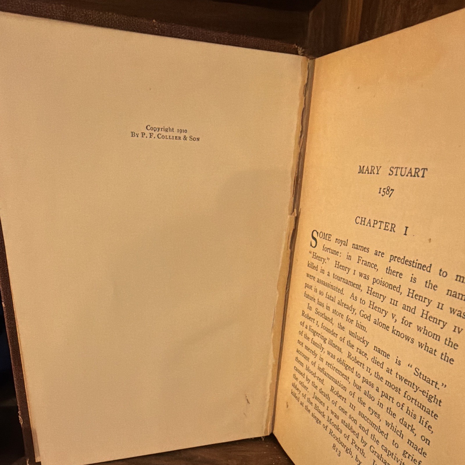 Antique Alexandre Dumas Mary Stuart Vol III HC Illustrated P.F. Collier 1910