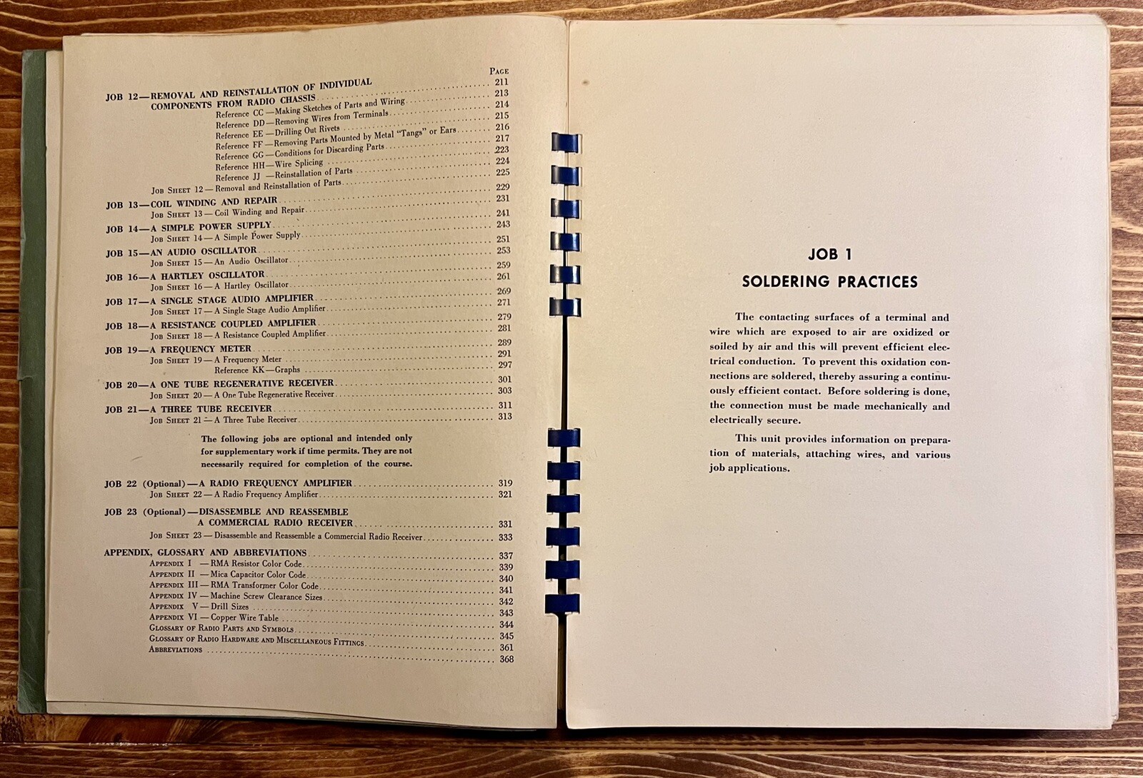 Mechanic Learner Radio US Army Corp of Engineers Antique Book 1942 Training Unit