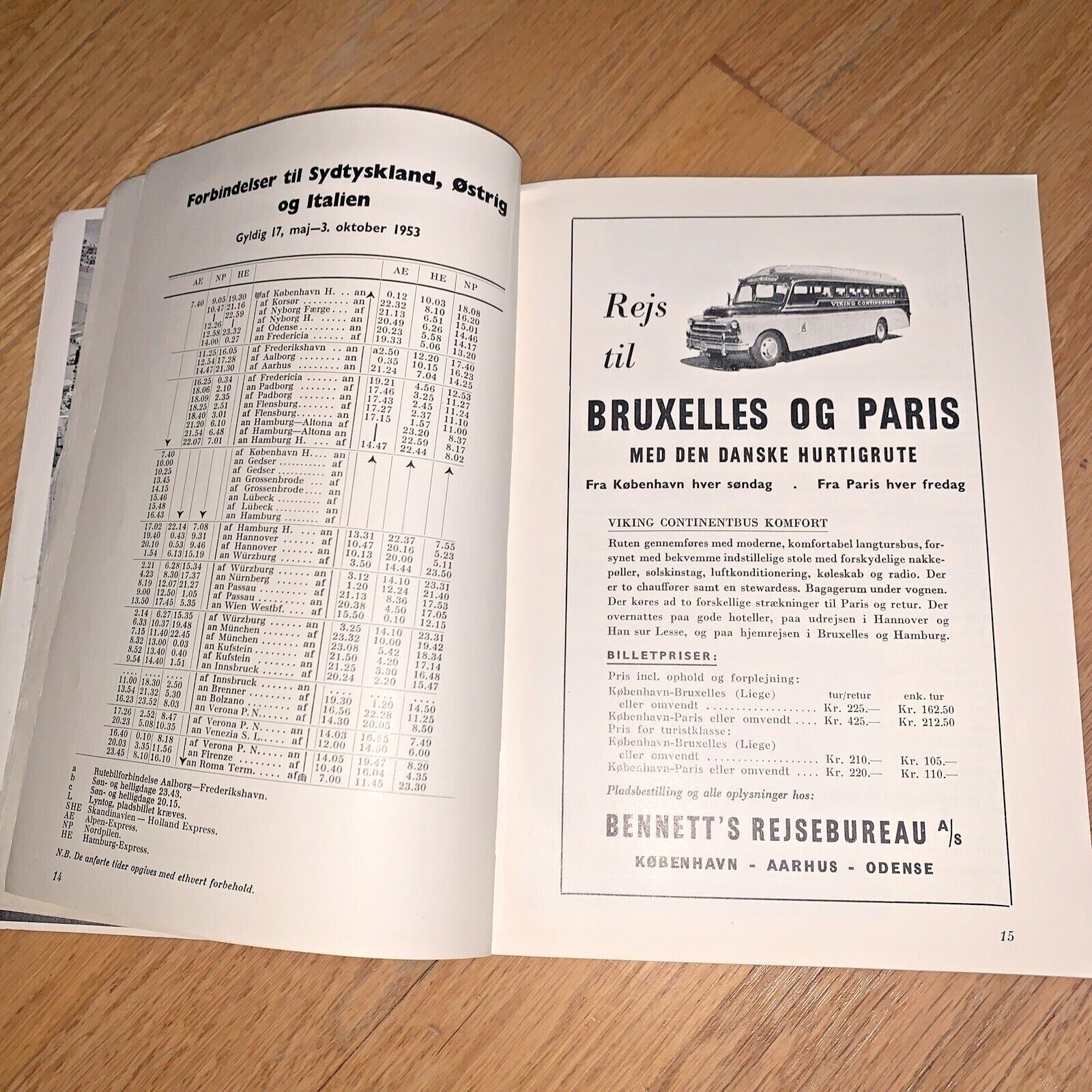 1953 BENNETT Danish Tour Book ENGLAND / SCOTLAND 224 Pages SYDLIGE UDLAND