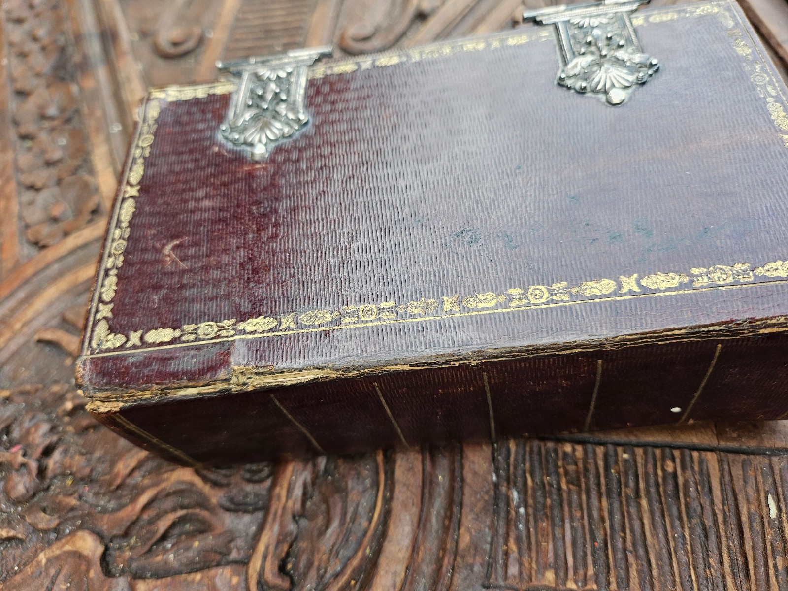 Antique 19thc dutch Bible Leather with Silver clasps 1851