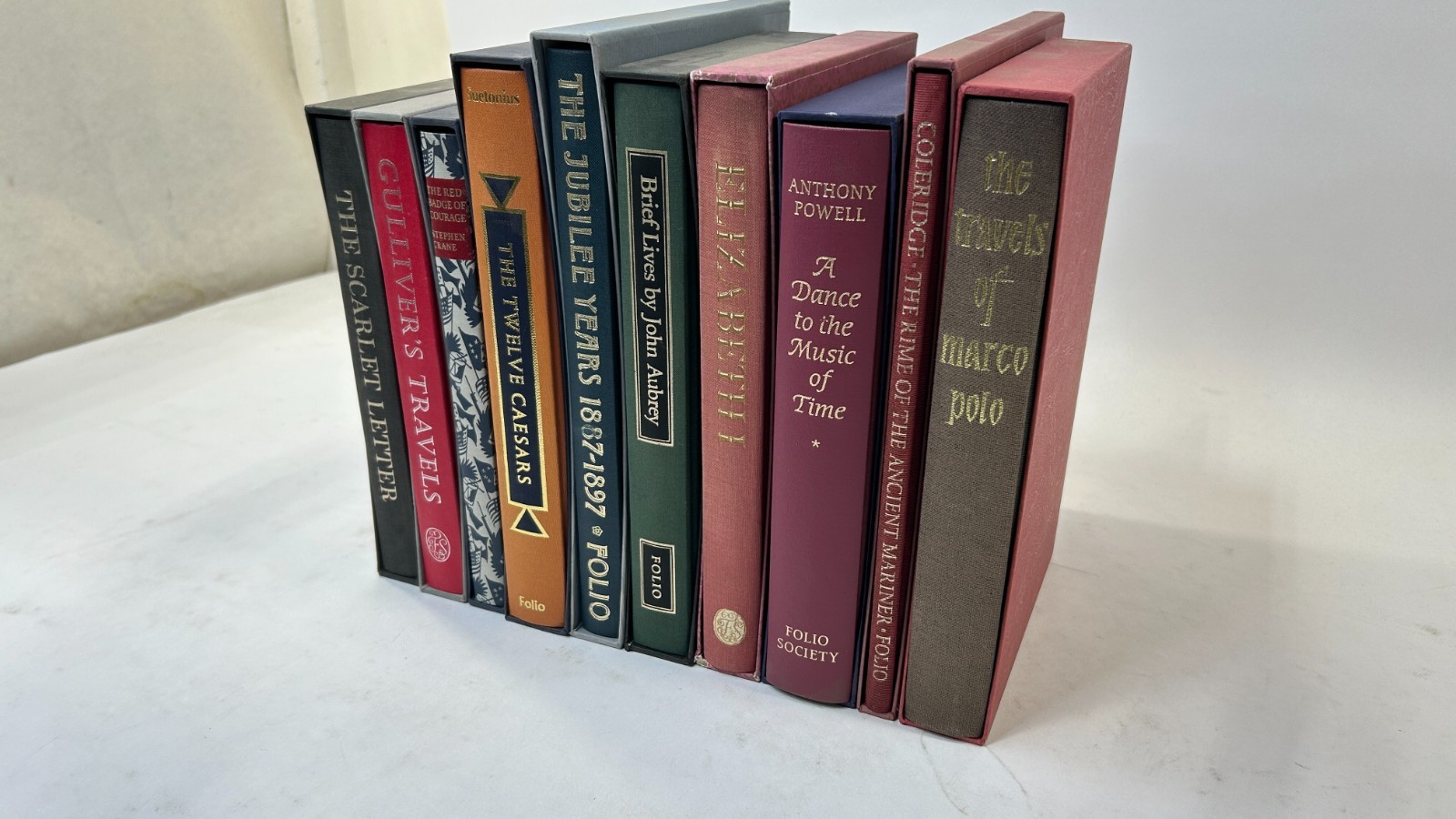 Box of 10 Folio Society Books with Slipcases