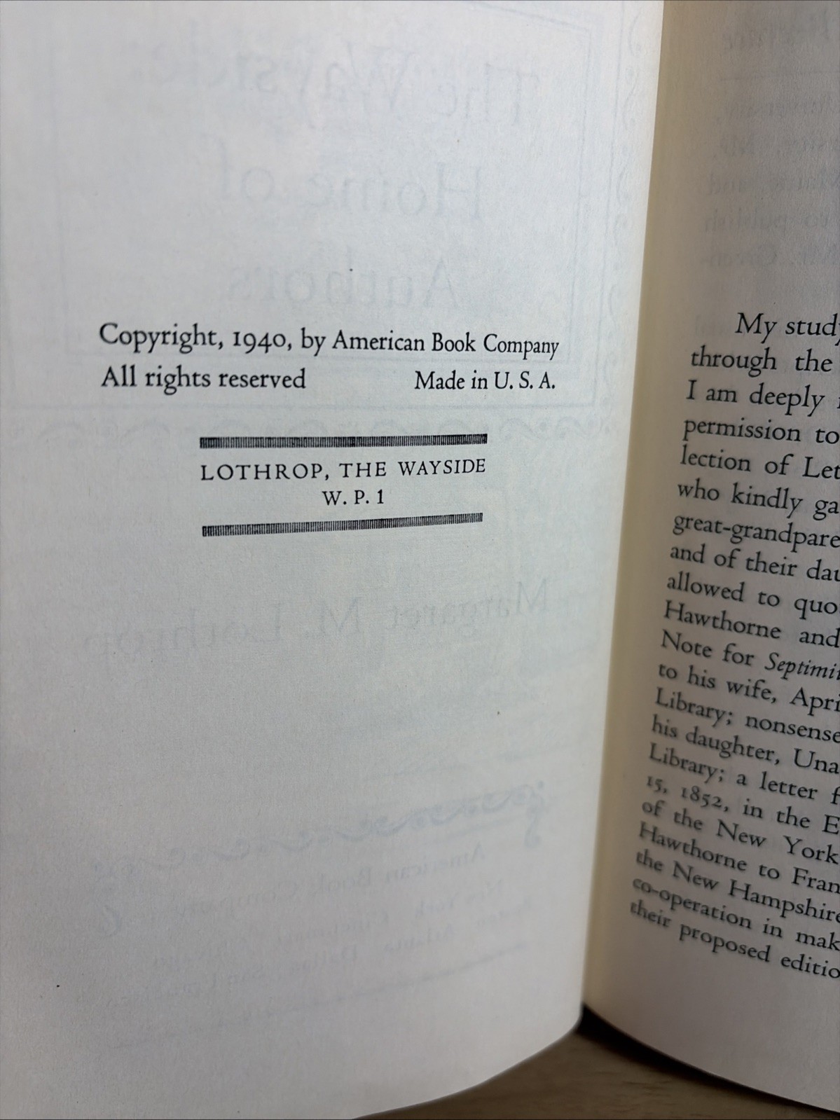 SIGNED! The Wayside: Home of Authors Margaret Lothrop 1940 Illus. 1st Edition